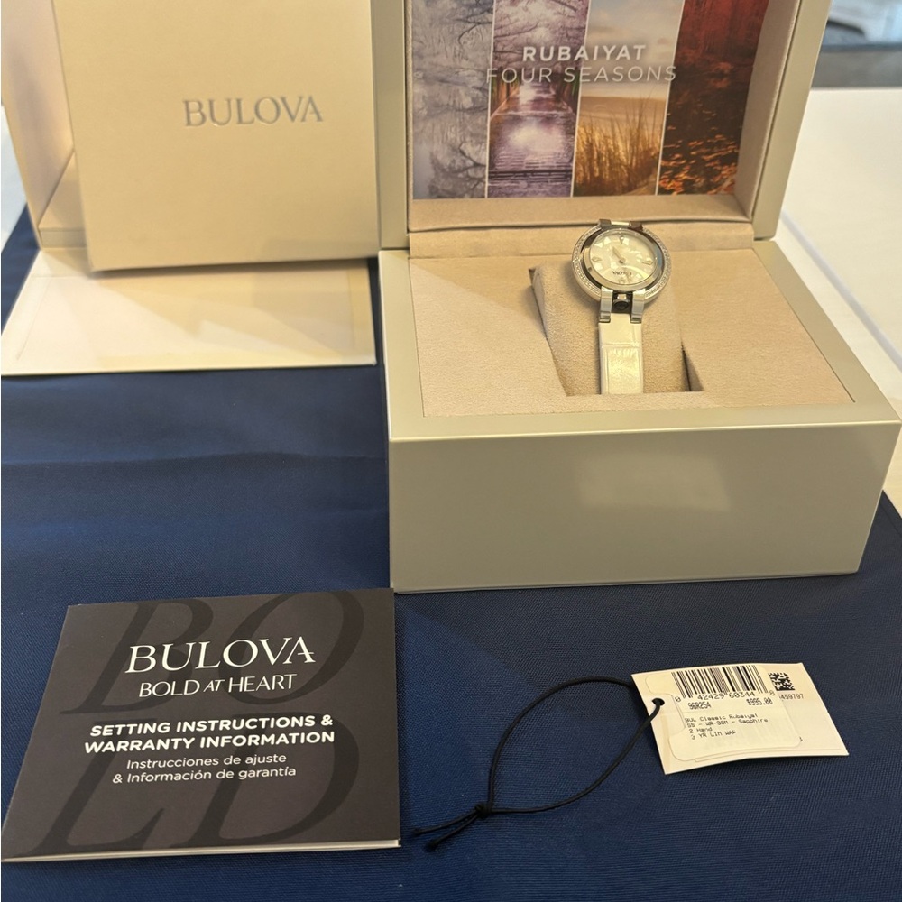 Bulova Silver Watch with Elegant Packaging